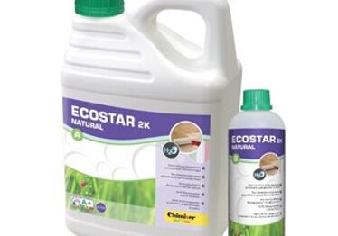Vernice poliuretanica bicomponente all'acqua ad effetto super naturale per pavimenti in legno.