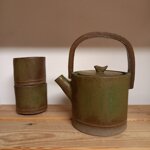 teiera-e-tazze-bosco-teapot-and-little-cups-wooden-matt-green