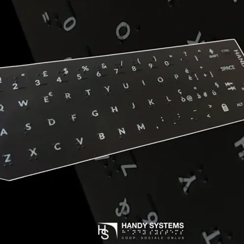 Adesivi per tastiera QWERTY in rilievo Braille