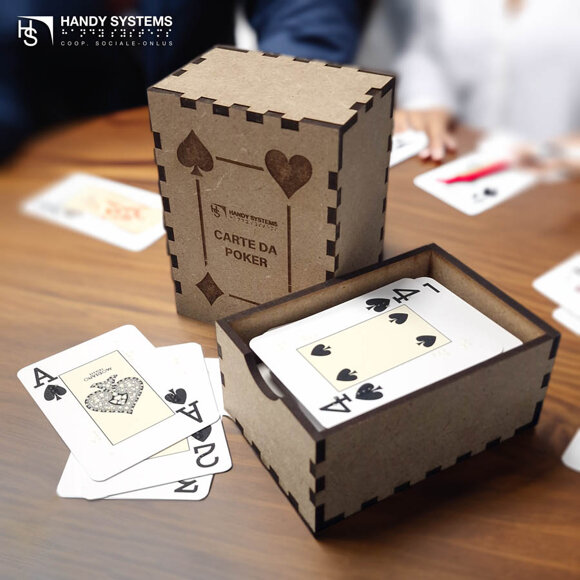 carte Braille con scatola in legno