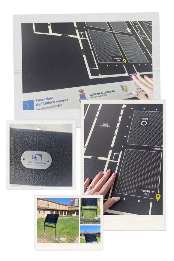 stampa Braille - mappa tattile - targa Braille