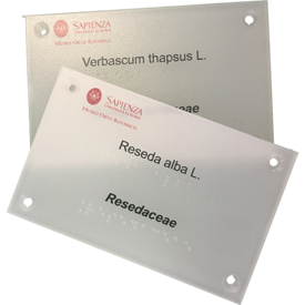 stampa Braille - mappa tattile - targa Braille installazione mappa tattile e targhe tattili al museo orto botanico dell'Università La Sapienza