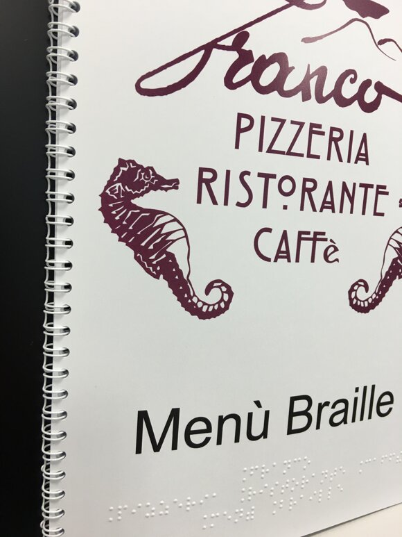 menu nero e Braille