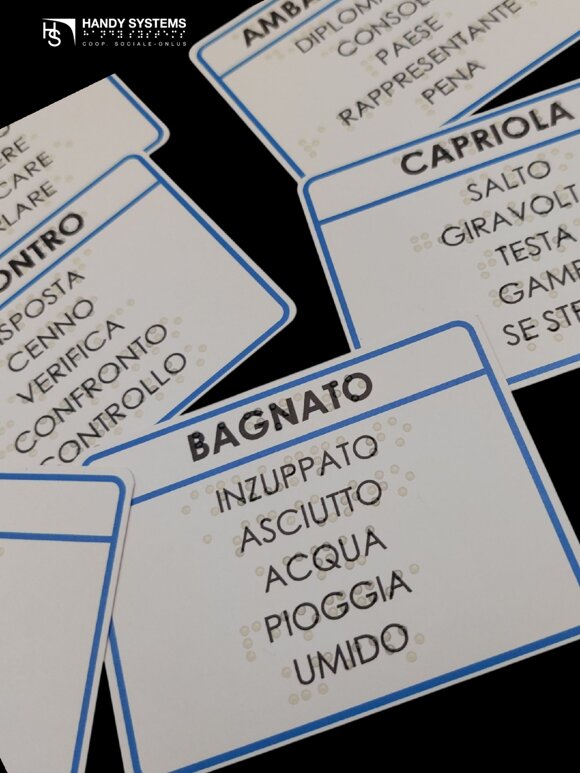 carte Braille gioco delle parole proibite