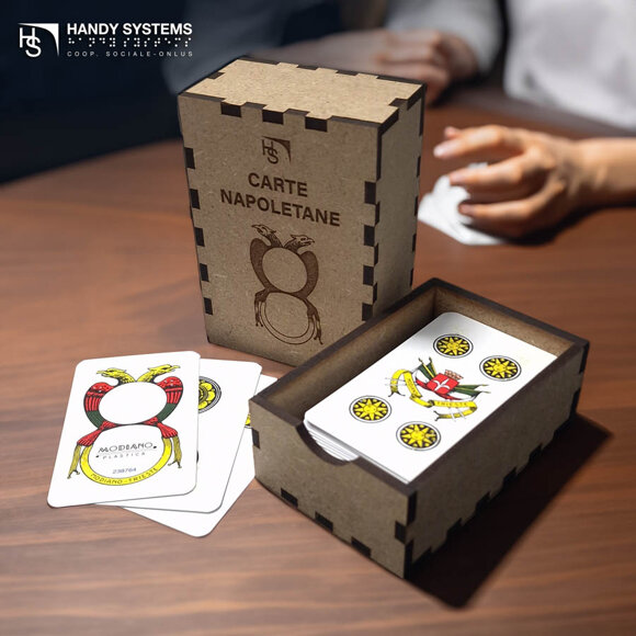 carte Braille con scatola in legno