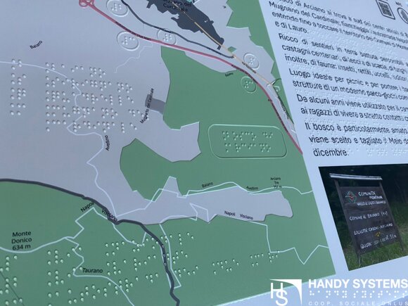 stampa Braille - mappa tattile - targa Braille
