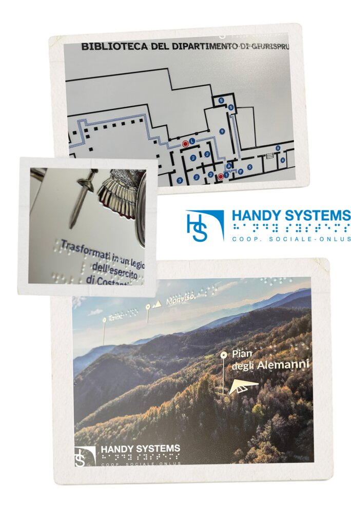 stampa Braille - mappa tattile - targa Braille