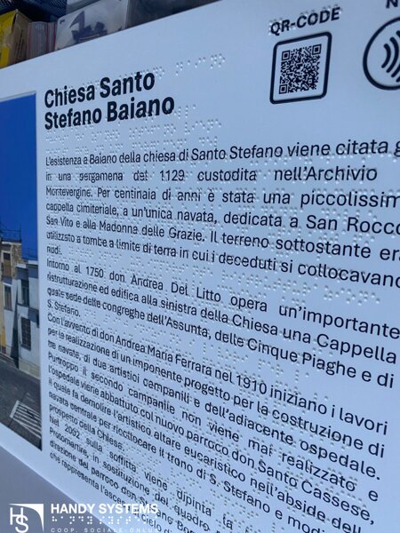 targa Braille con immagine a rilievo