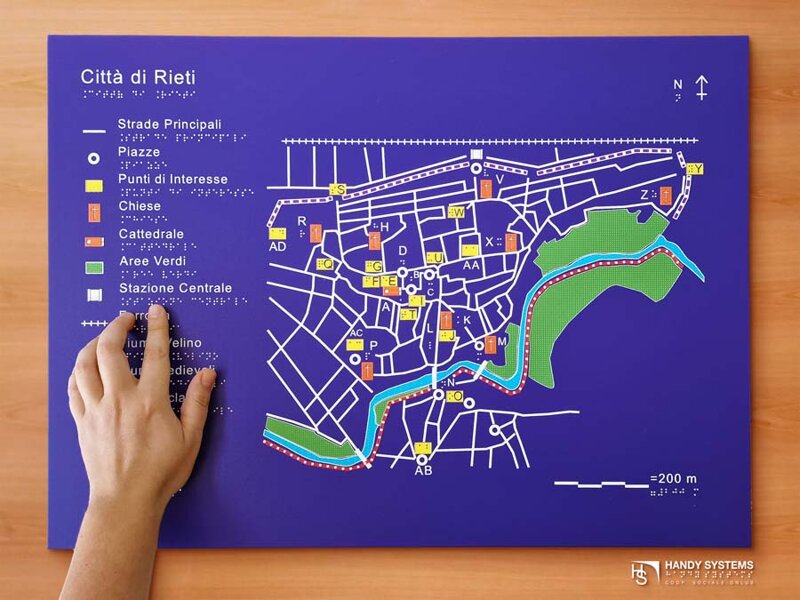 stampa Braille - mappa tattile - targa Braille