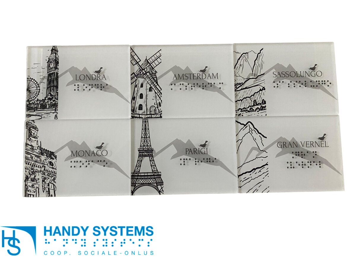 stampa Braille - mappa tattile - targa Braille