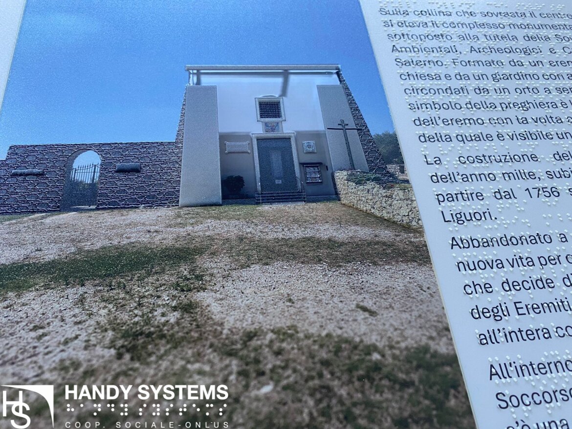 targa Braille con immagine a rilievo