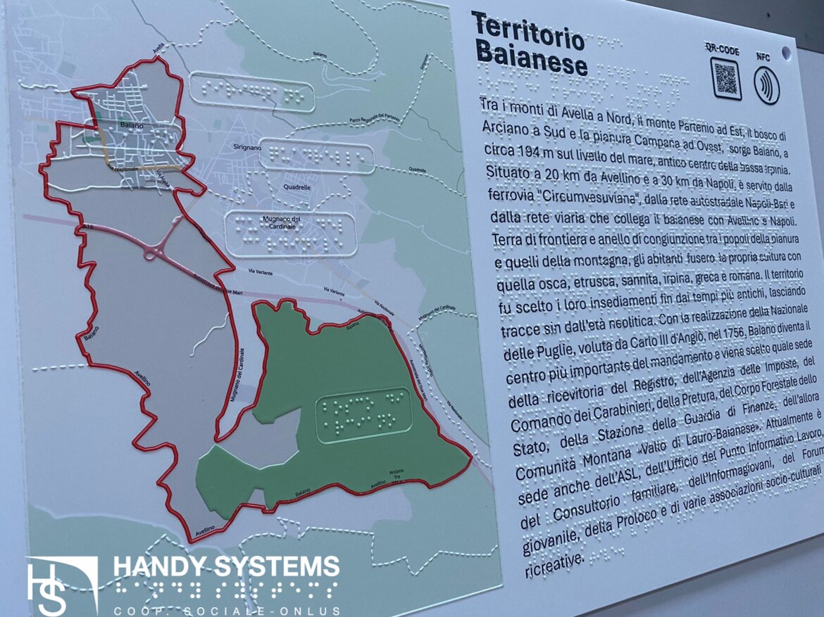 targa Braille con immagine a rilievo