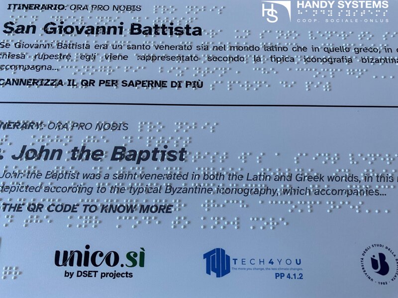 stampa Braille - mappa tattile - targa Braille