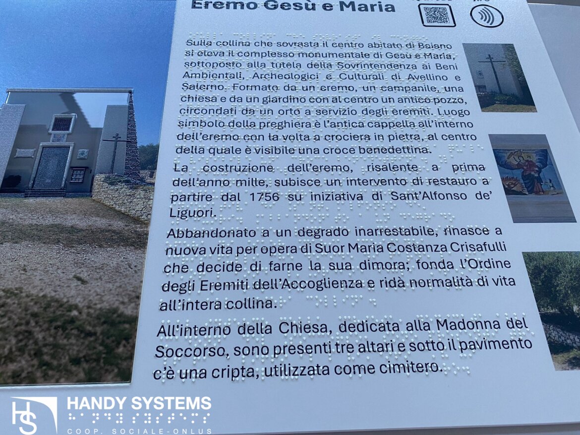 targa Braille con immagine a rilievo