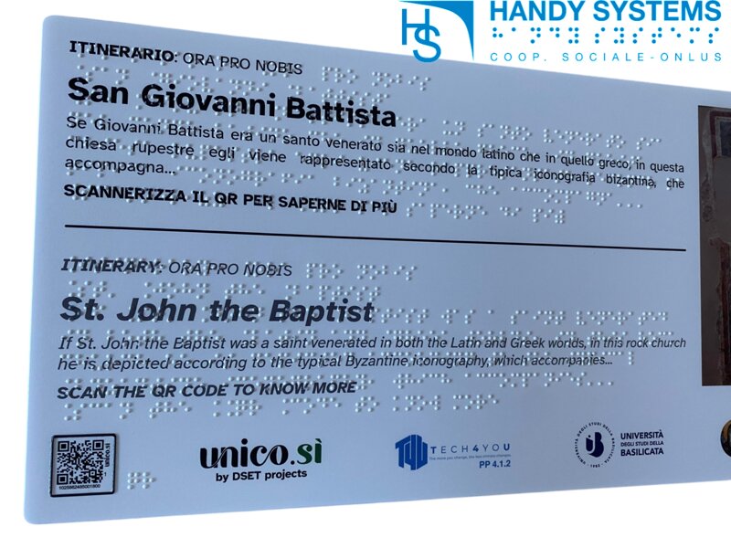 stampa Braille - mappa tattile - targa Braille