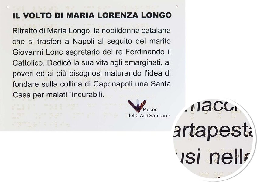 in quadricromia e Braille in trasparenza