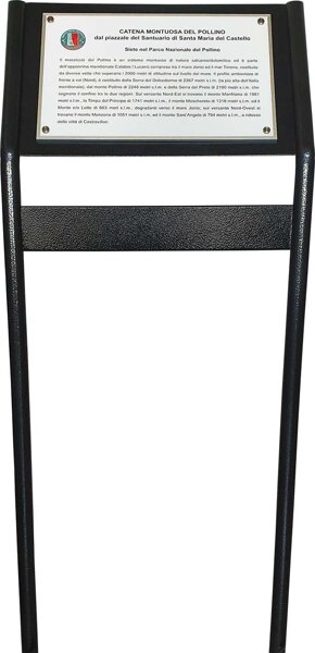 Targa Braille su piantana in ferro