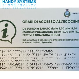 stampa Braille - mappa tattile - targa Braille targa Braille