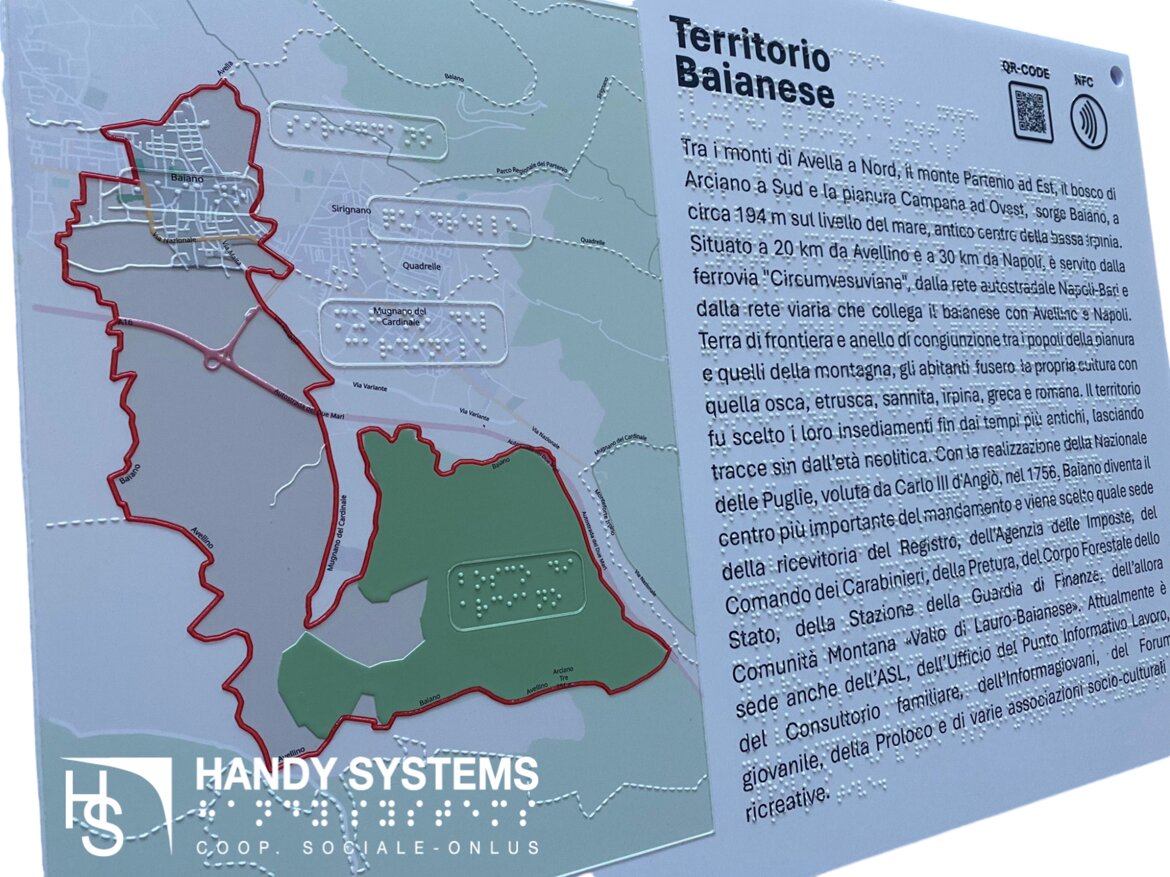 targa Braille con immagine a rilievo