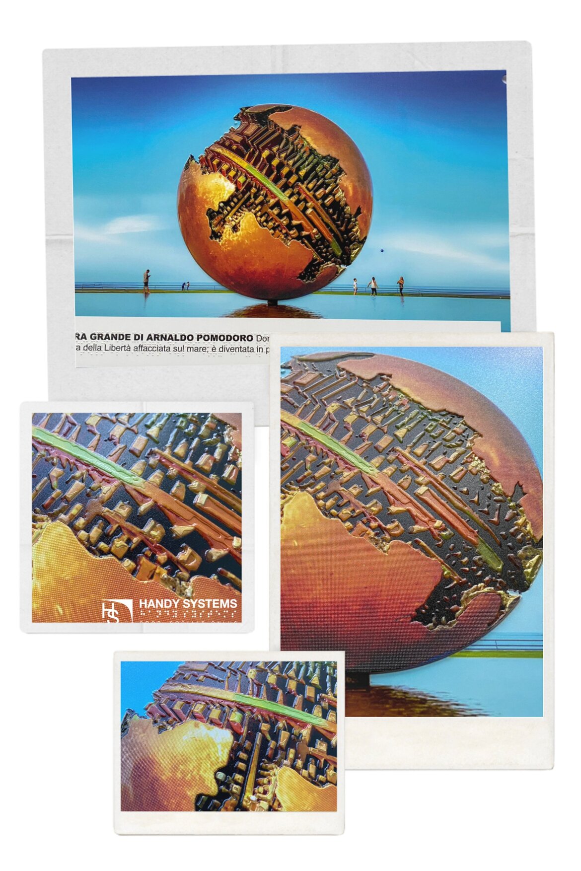 targa Braille con immagine a rilievo tattile