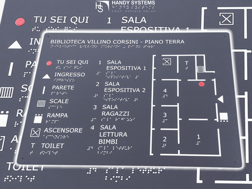 biblioteca villino corsini-mappa tattile-piano terra