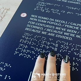 stampa Braille - mappa tattile - targa Braille targa Braille