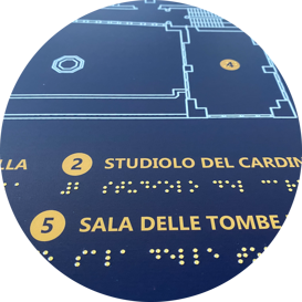 stampa Braille - mappa tattile - targa Braille dettaglio mappa tattile