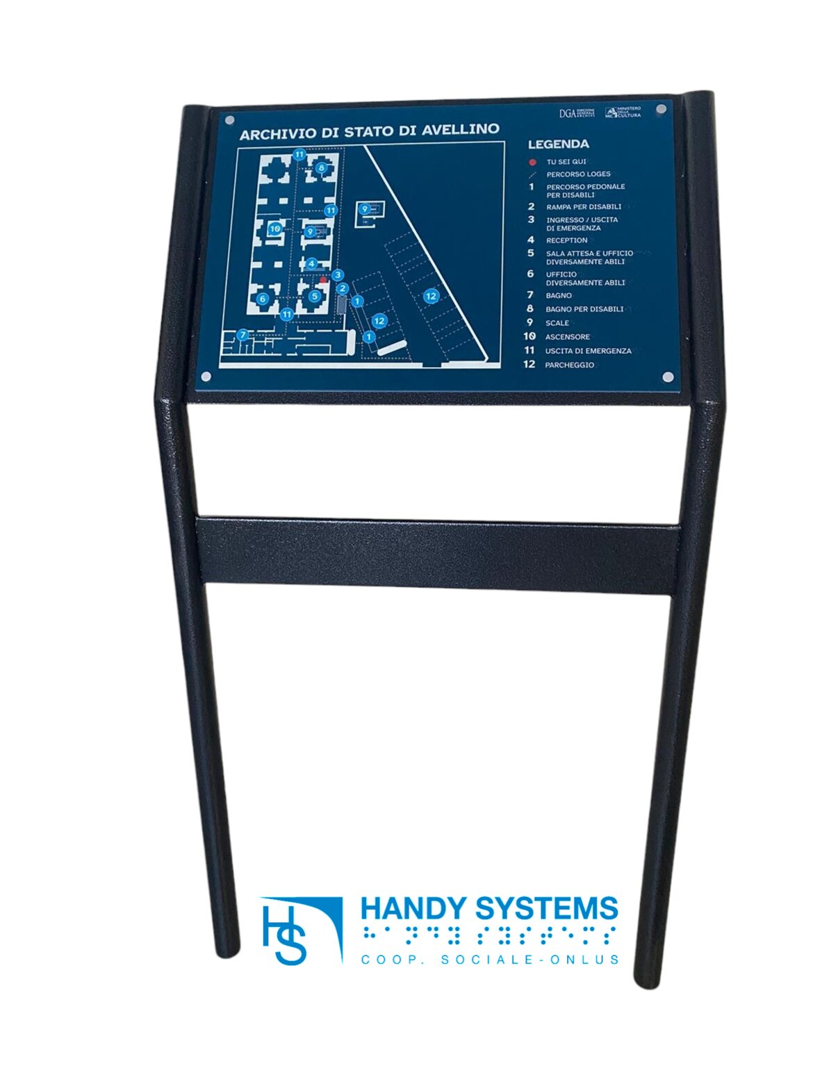 Mappa tattile con leggio