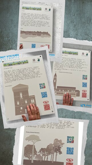 targa Braille con immagine a rilievo tattile