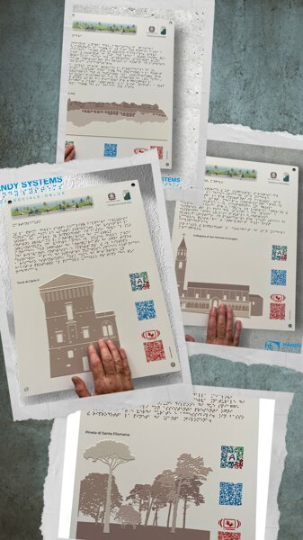 targa Braille con immagine a rilievo tattile targa Braille con immagine a rilievo tattile