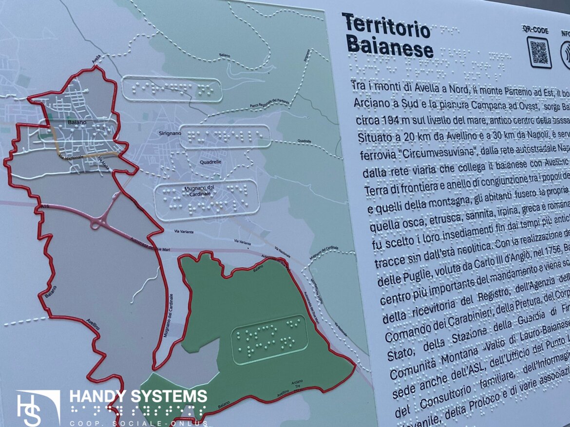 targa Braille con immagine a rilievo