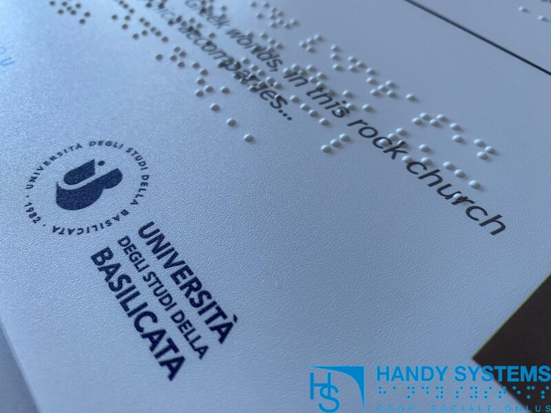 stampa Braille - mappa tattile - targa Braille