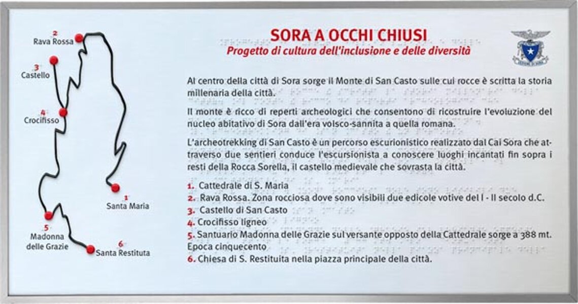 in quadricromia e Braille, immagine a rilievo.