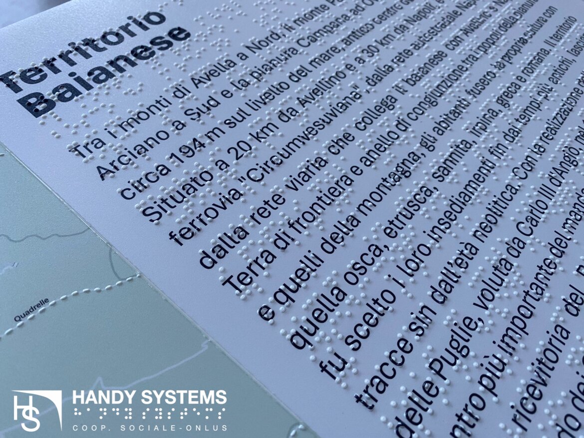 targa Braille con immagine a rilievo