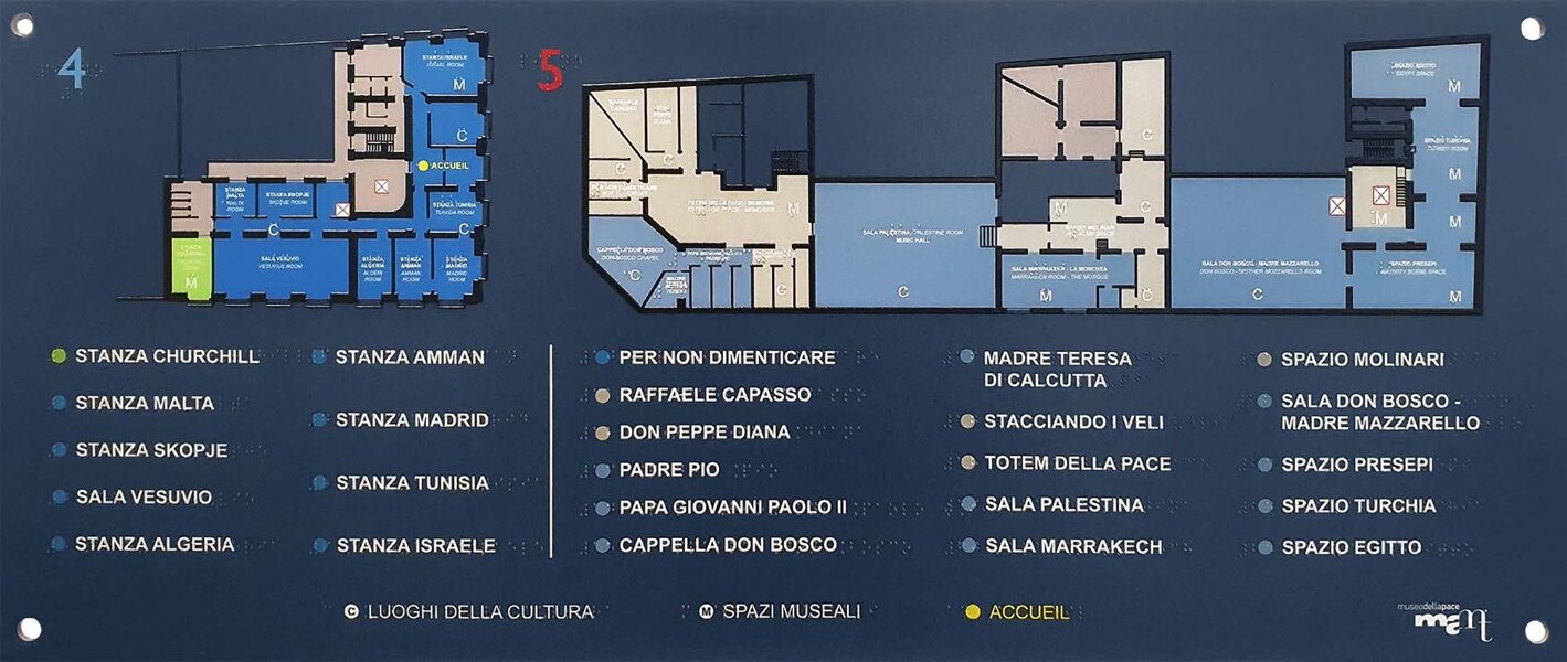 mappa tattile a rilievo tattile e Braille