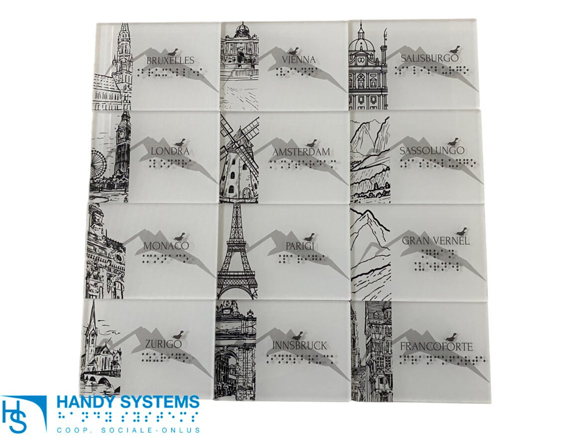 stampa Braille - mappa tattile - targa Braille