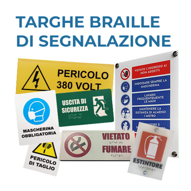 targhe Braille/targhe tattili