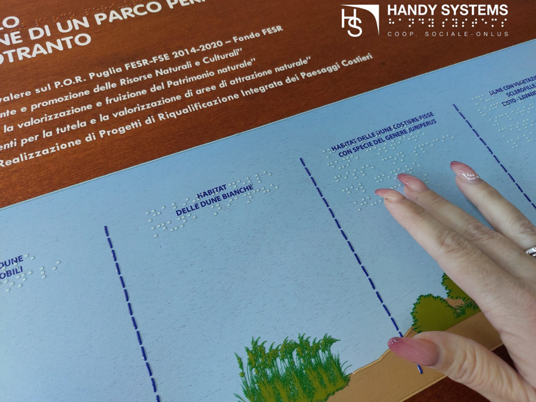 Targa Braille con immagine a rilievo