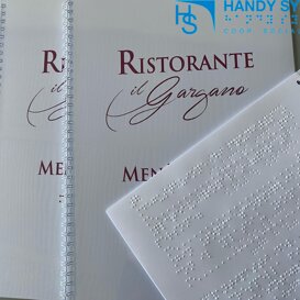 stampa Braille - mappa tattile - targa Braille menu Braille
