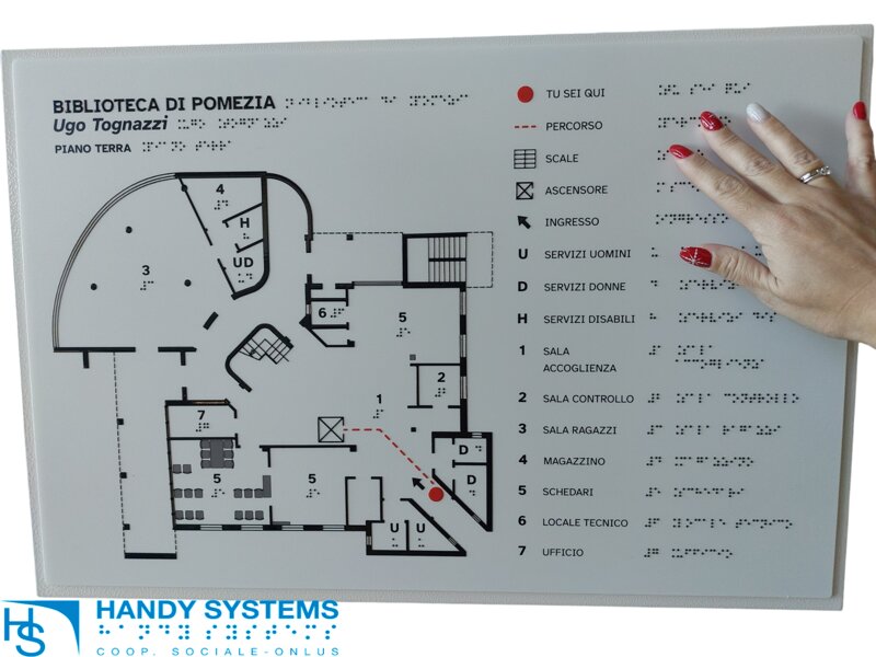 stampa Braille - mappa tattile - targa Braille