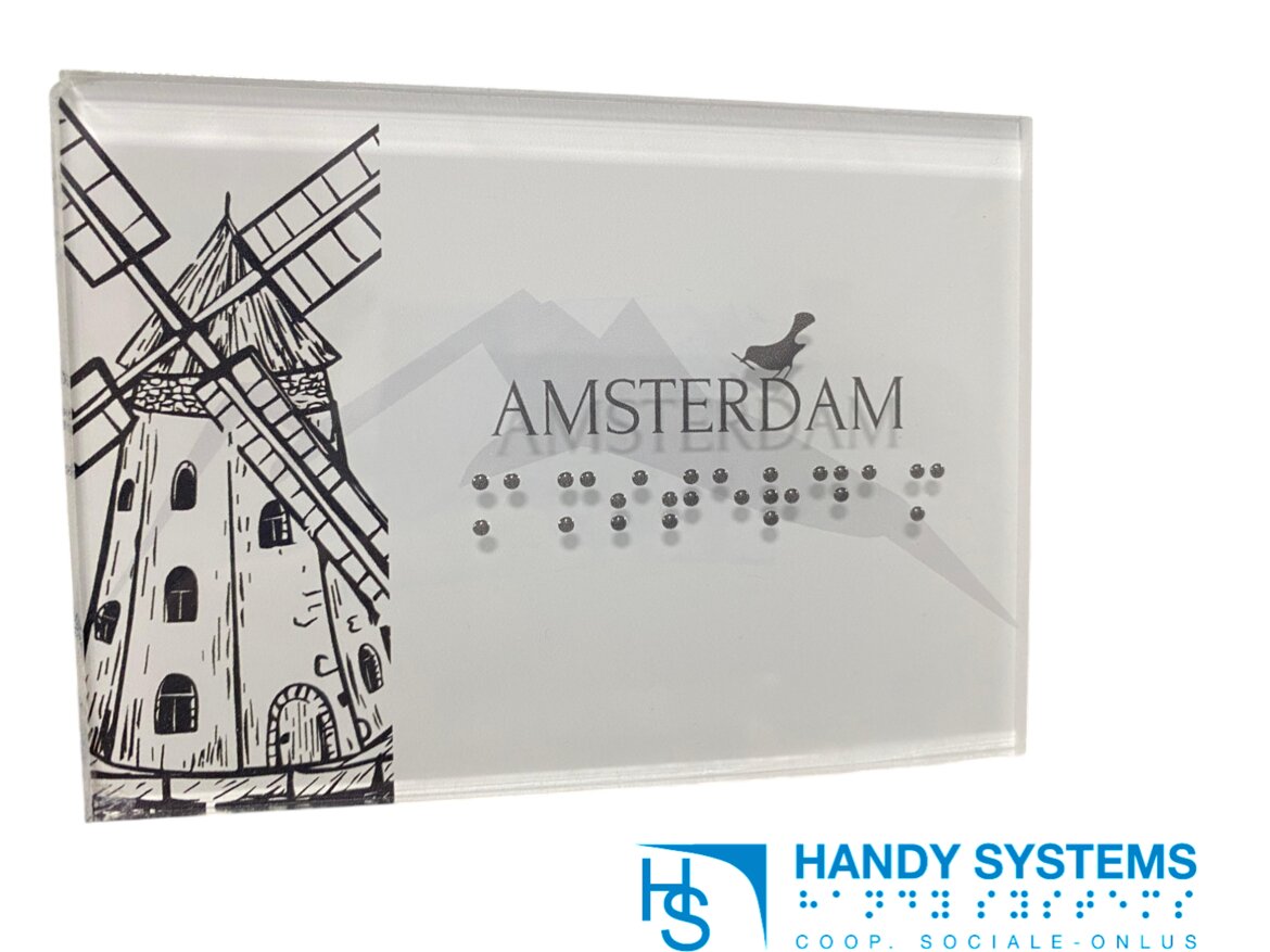 stampa Braille - mappa tattile - targa Braille
