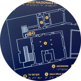 stampa Braille - mappa tattile - targa Braille dettaglio mappa tattile