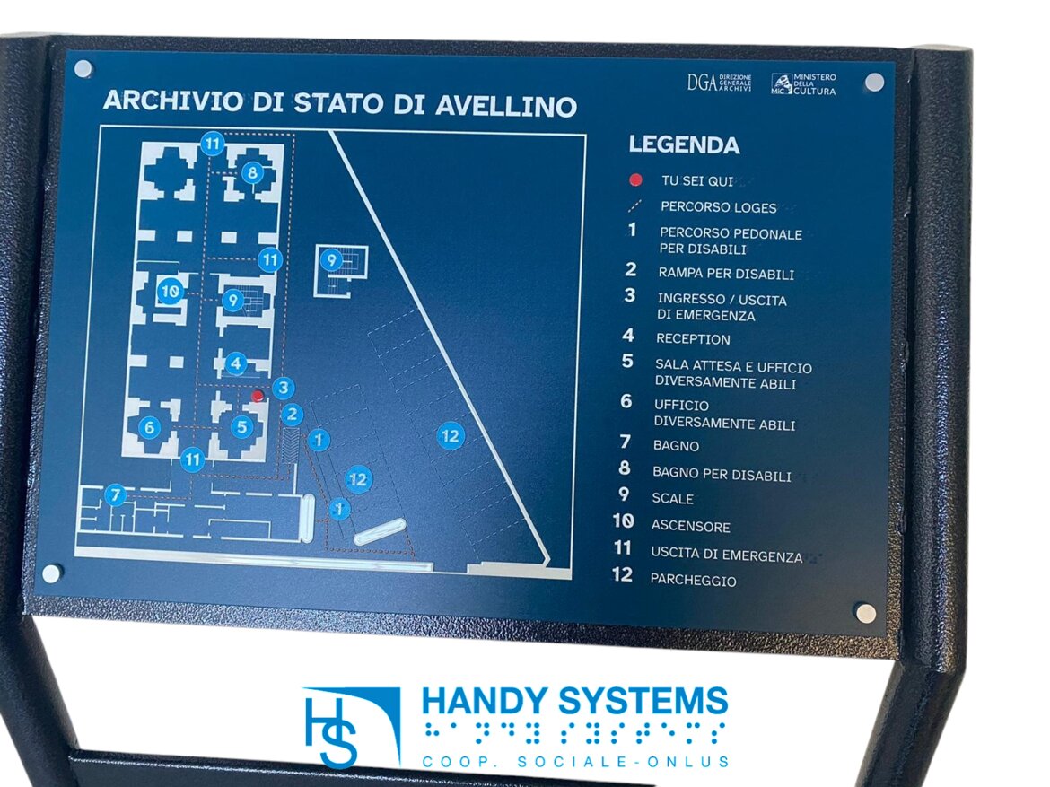 Mappa tattile con leggio