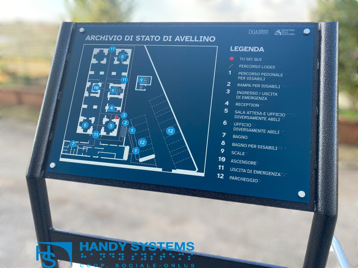 Mappa tattile con leggio