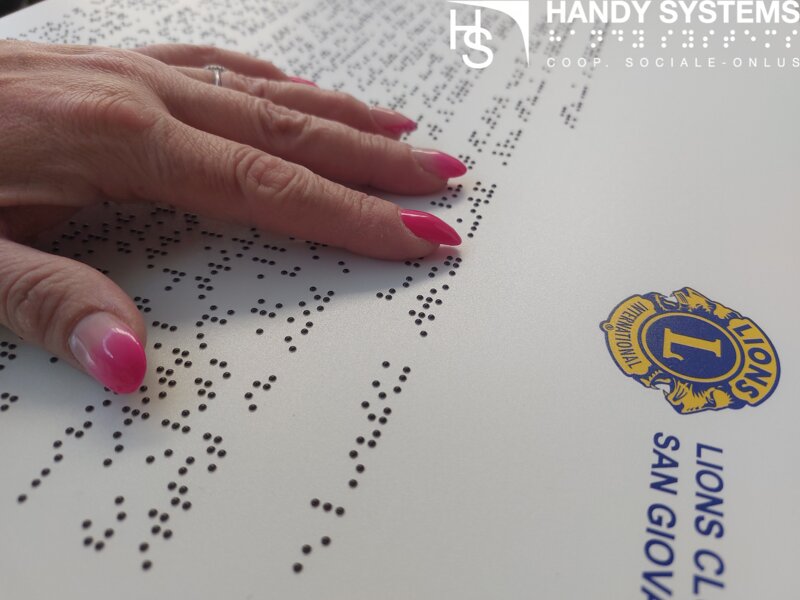stampa Braille - mappa tattile - targa Braille