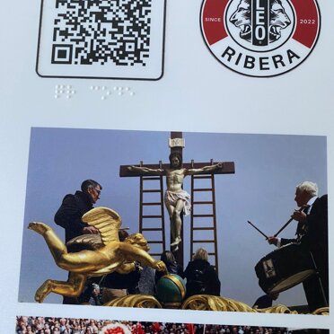 stampa Braille - mappa tattile - targa Braille Targa in quadricromia e Braille con loghi e QR-code