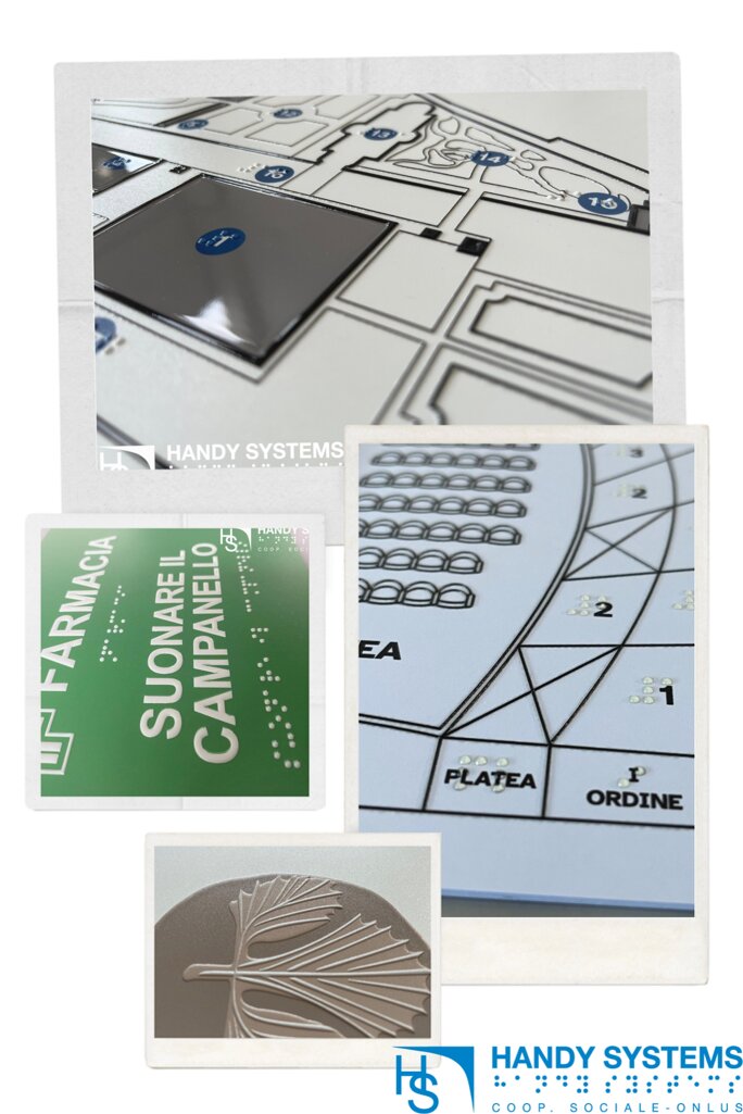 stampa Braille - mappa tattile - targa Braille