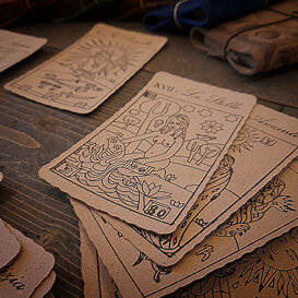 Major Arcanas Cards made of recycled leather