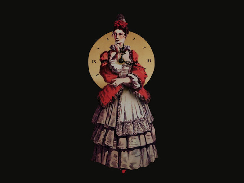 Orologio da parete con servetta irriverente