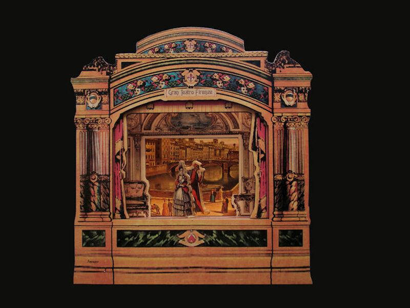 Veduta generale del carillon sabaudo con mascherine e colonne